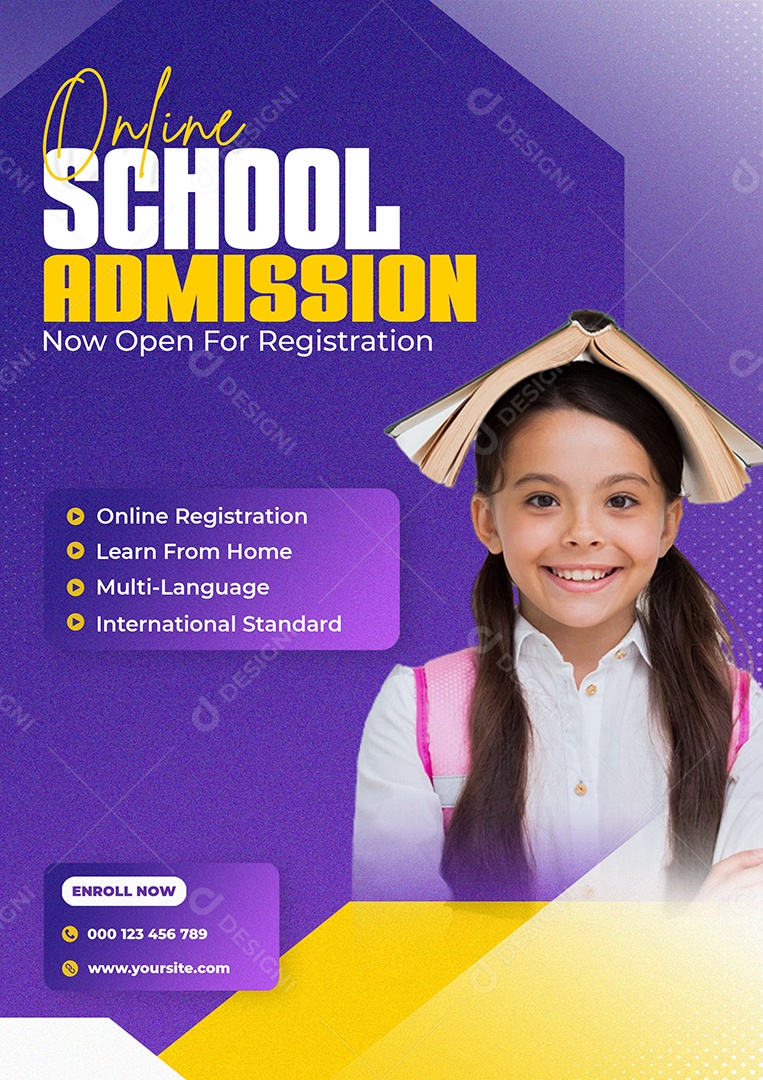 Admissão Escolar On-line Social Media PSD Editável