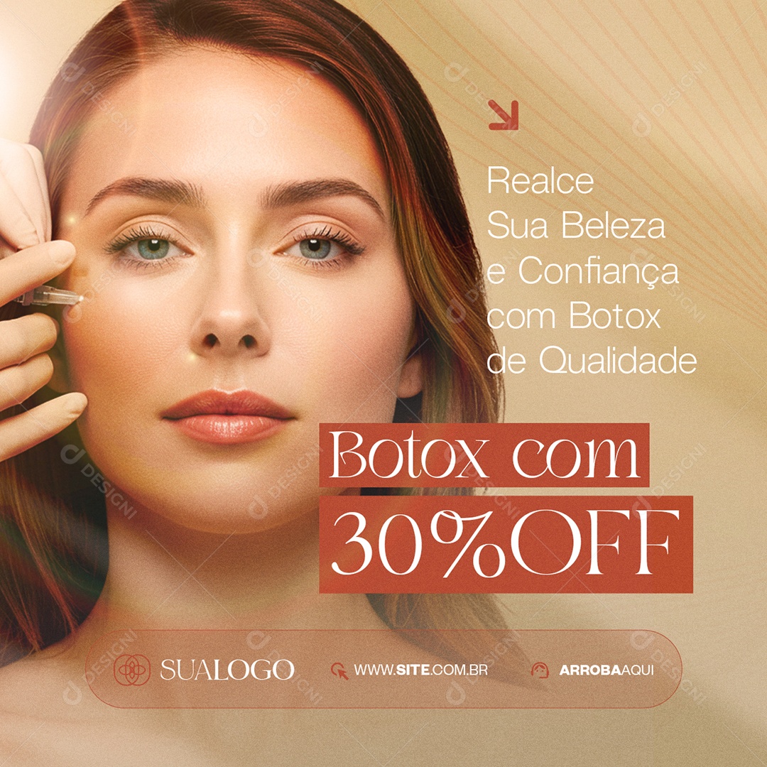 Estética Botox com 30% Off Social Media PSD Editável