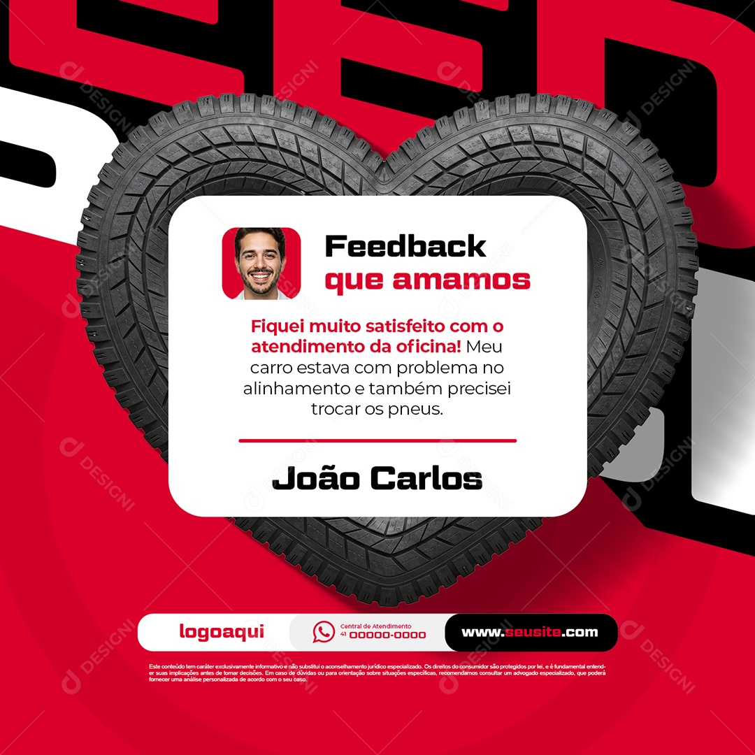 Oficina Mecânica Feedback Que Amamos Social Media PSD Editável