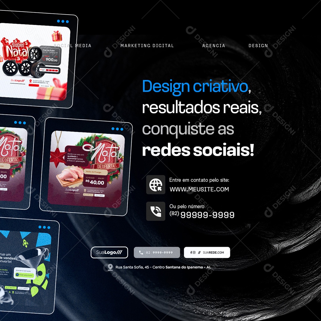 Marketing Digital Design Criativo Resultados Reais Social Media PSD Editável