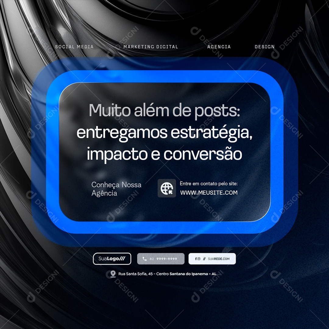 Marketing Digital Muito Além de Posts Social Media PSD Editável