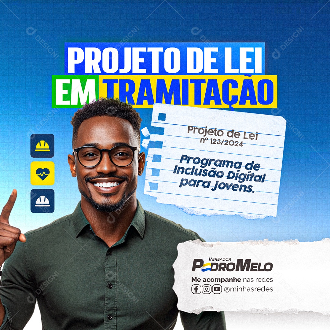 Vereador Projeto de Lei em Tramitação Social Media PSD Editável
