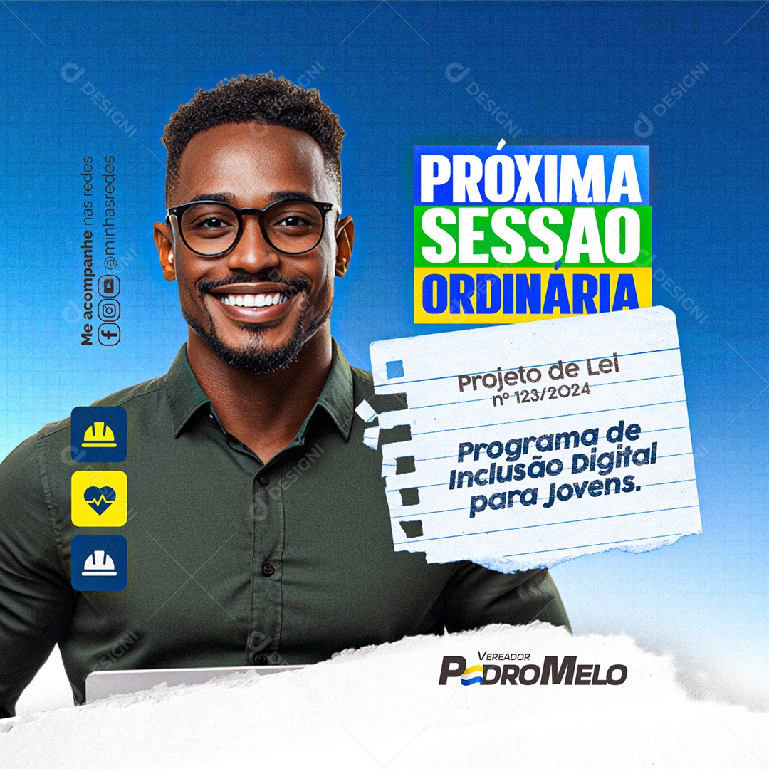 Vereador Próxima Sessão Ordinária Social Media PSD Editável