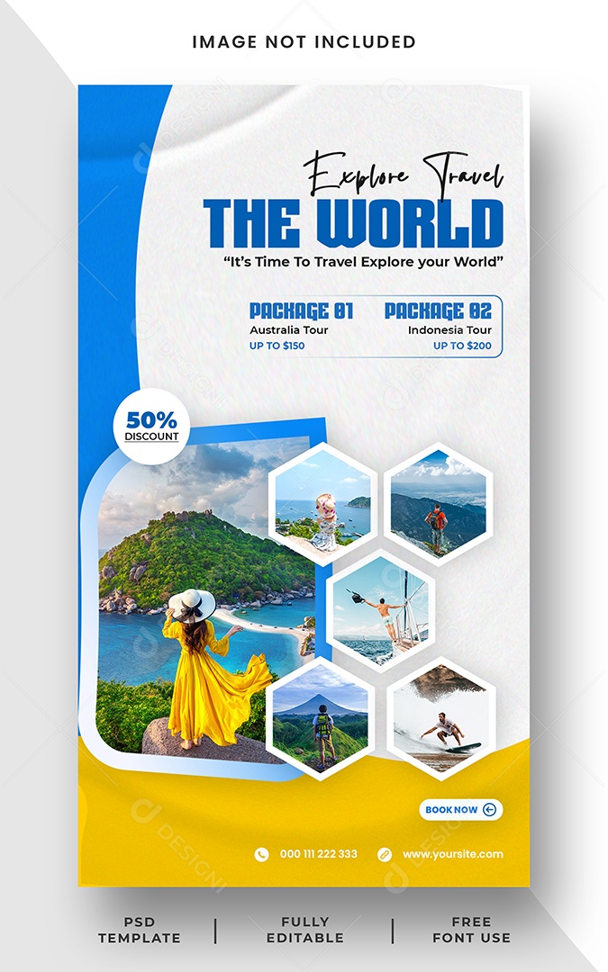 Story Agência de Viagens Explore o Mundo Social Media PSD Editável