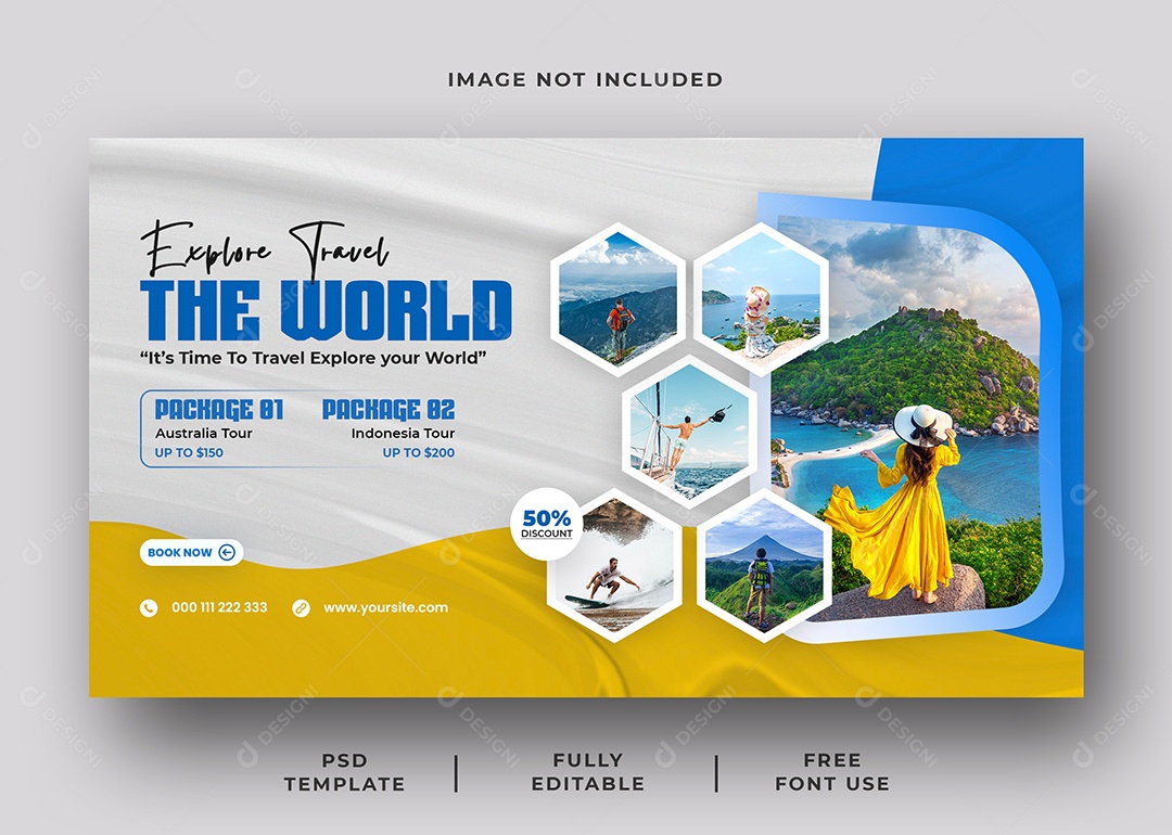 Agência de Viagens Explore o Mundo Social Media PSD Editável