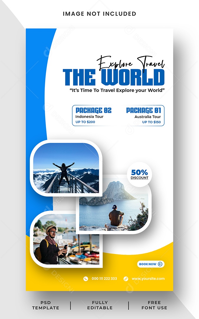 Story Agência de Viagens Explore o Mundo Social Media PSD Editável