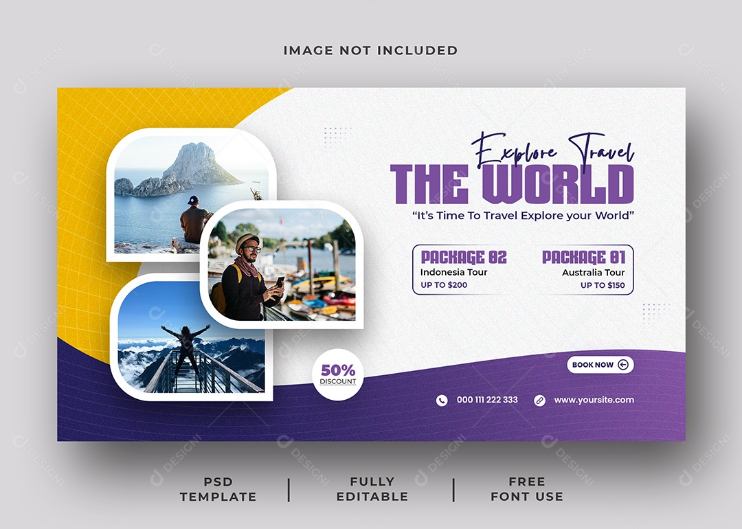 Agência de Viagens Explore o Mundo Social Media PSD Editável