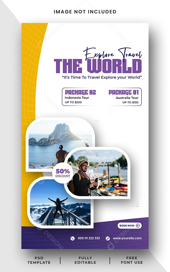 Story Agência de Viagens Explore o Mundo Social Media PSD Editável