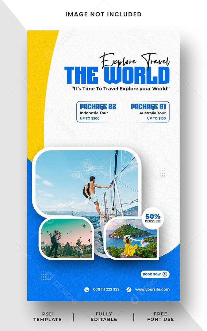 Story Agência de Viagens Explore o Mundo Social Media PSD Editável