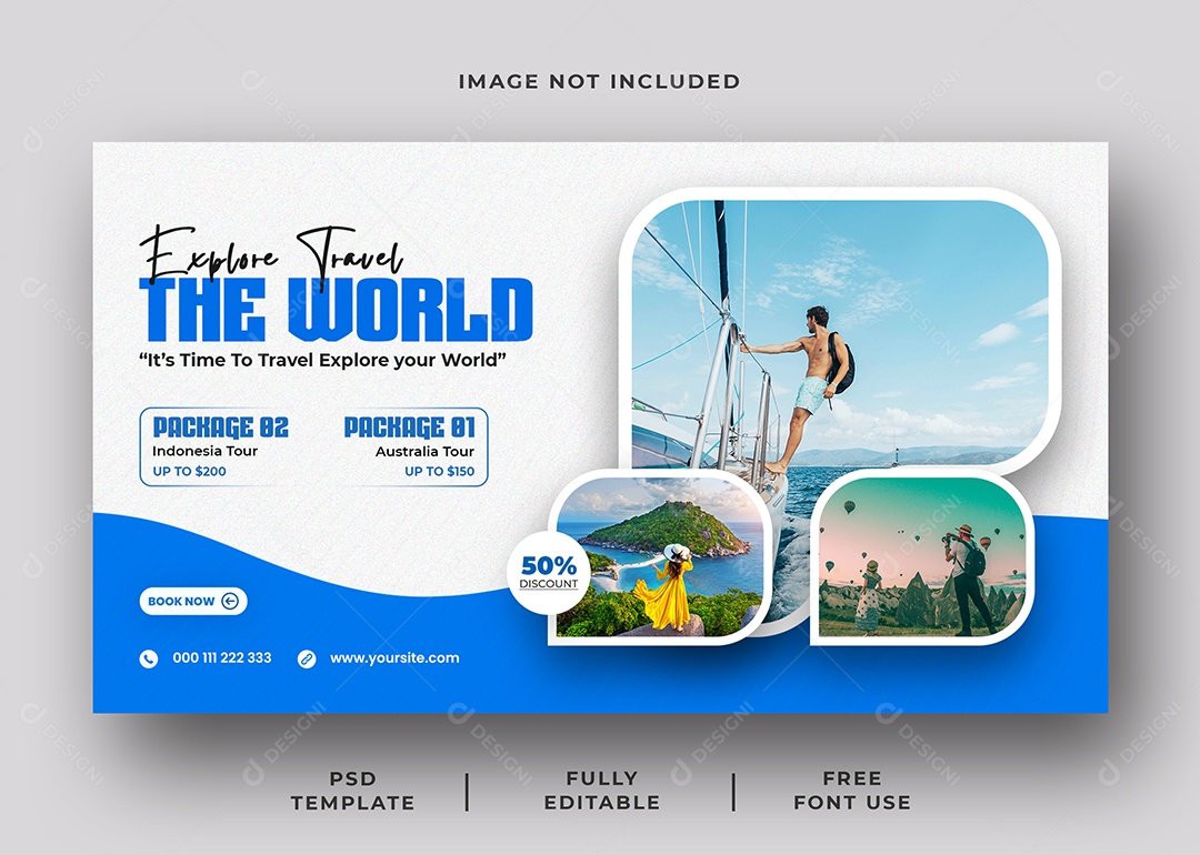 Agência de Viagens Explore o Mundo Social Media PSD Editável