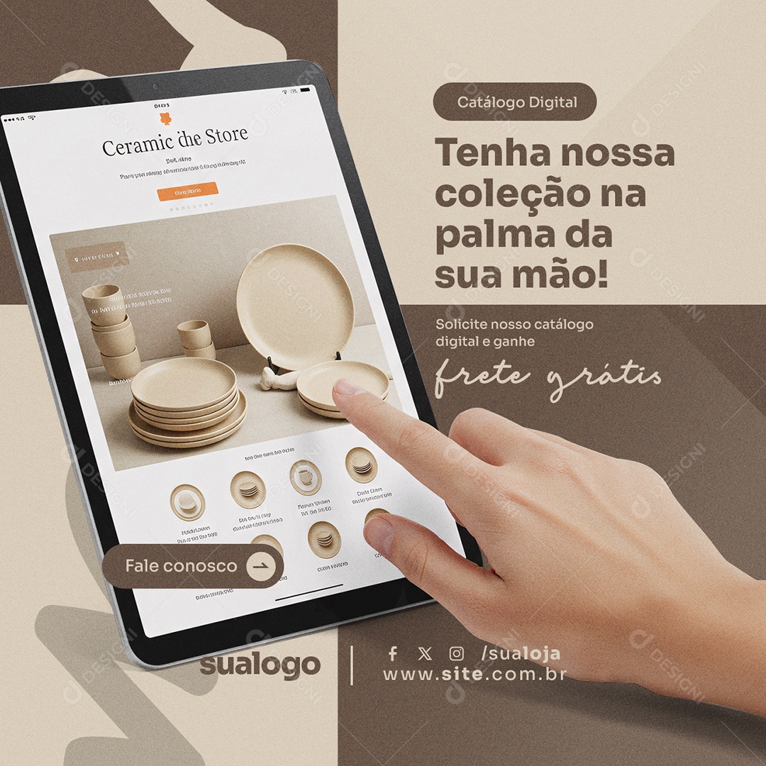 Loja Produtos Cerâmica Catálogo Digital Social Media PSD Editável