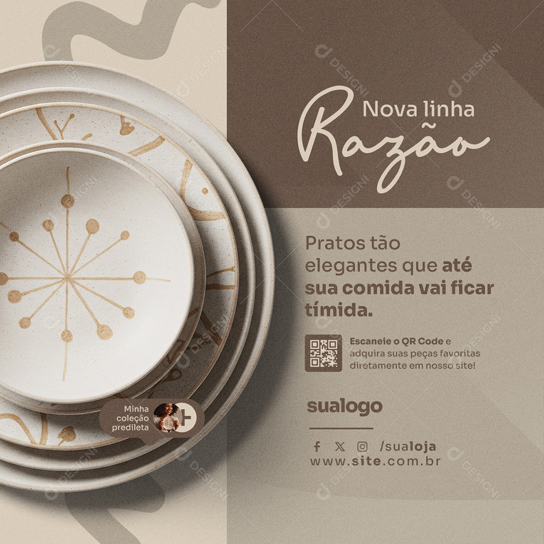 Loja Produtos Cerâmica Nova Linha Razão Social Media PSD Editável