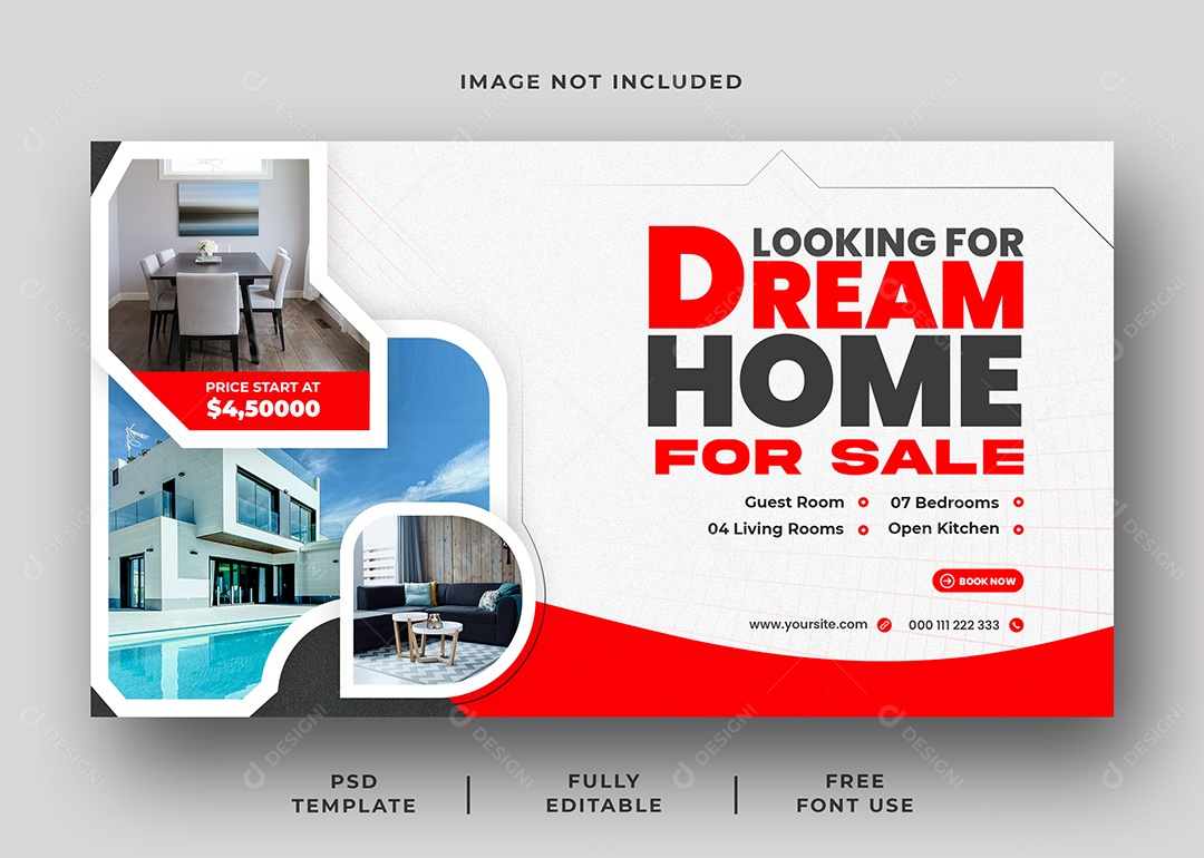 Imobiliária Procurando Casa Dos Sonhos Social Media PSD Editável