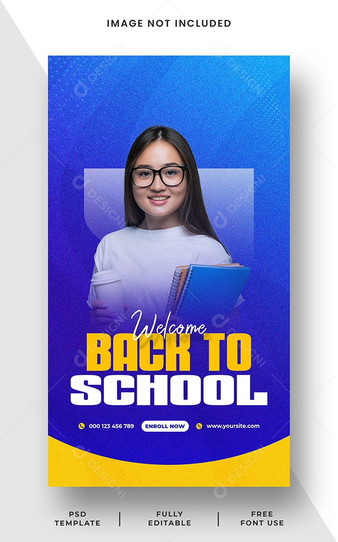 Story Bem Vindo de Volta a Escola Social Media PSD Editável