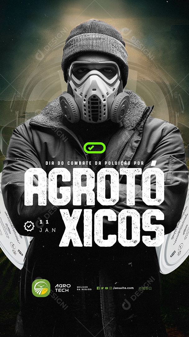 Story Social Media Dia do Combate da Poluição por Agrotóxicos 11 de Janeiro PSD Editável