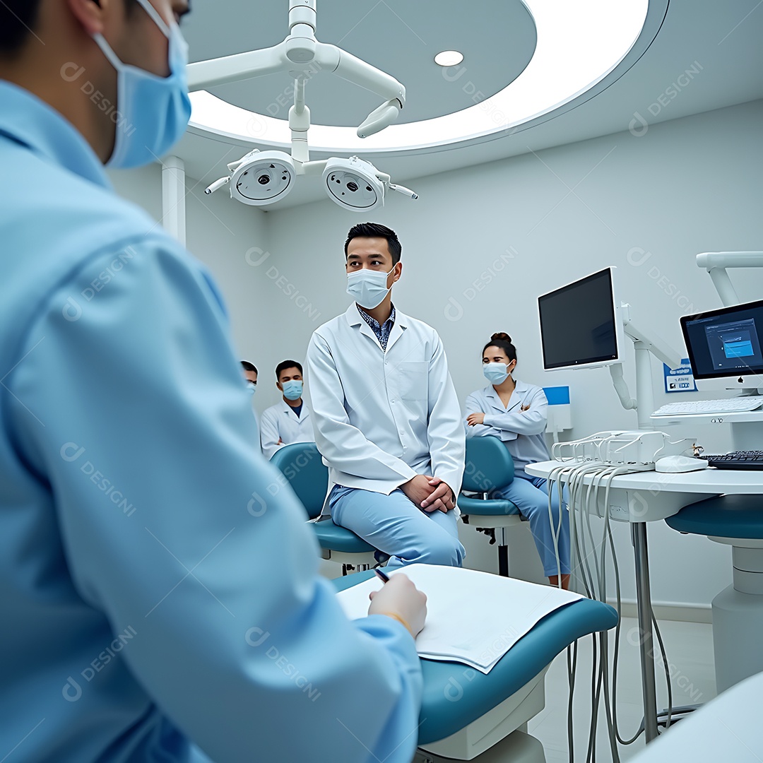 Laboratório odontológico moderno com equipamentos de última geração