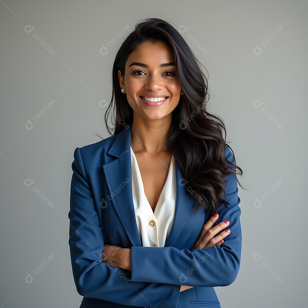 Linda jovem auxiliar administrativa brasileira de pele morena clara