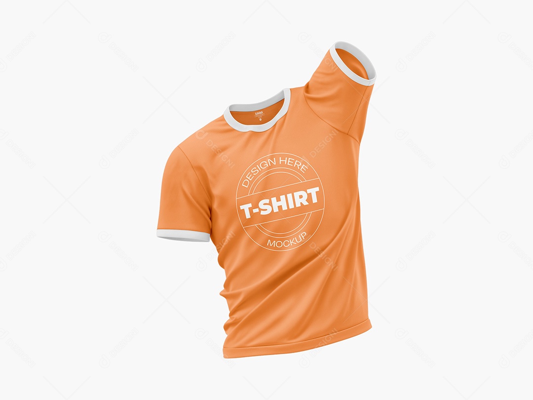 Camiseta com Manga Levantada Mockup PSD Editável