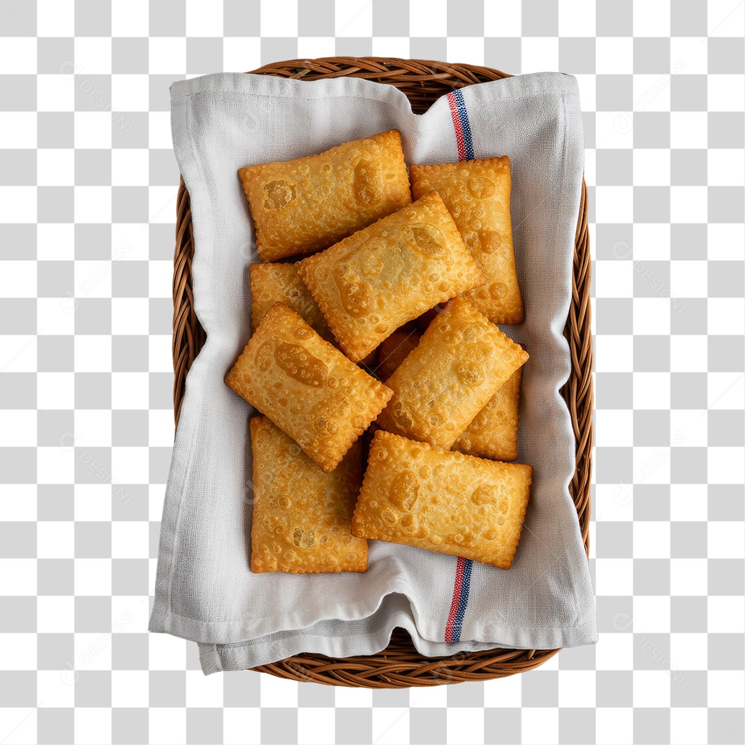 Cesta de Pasteis Fritos PNG Transparente