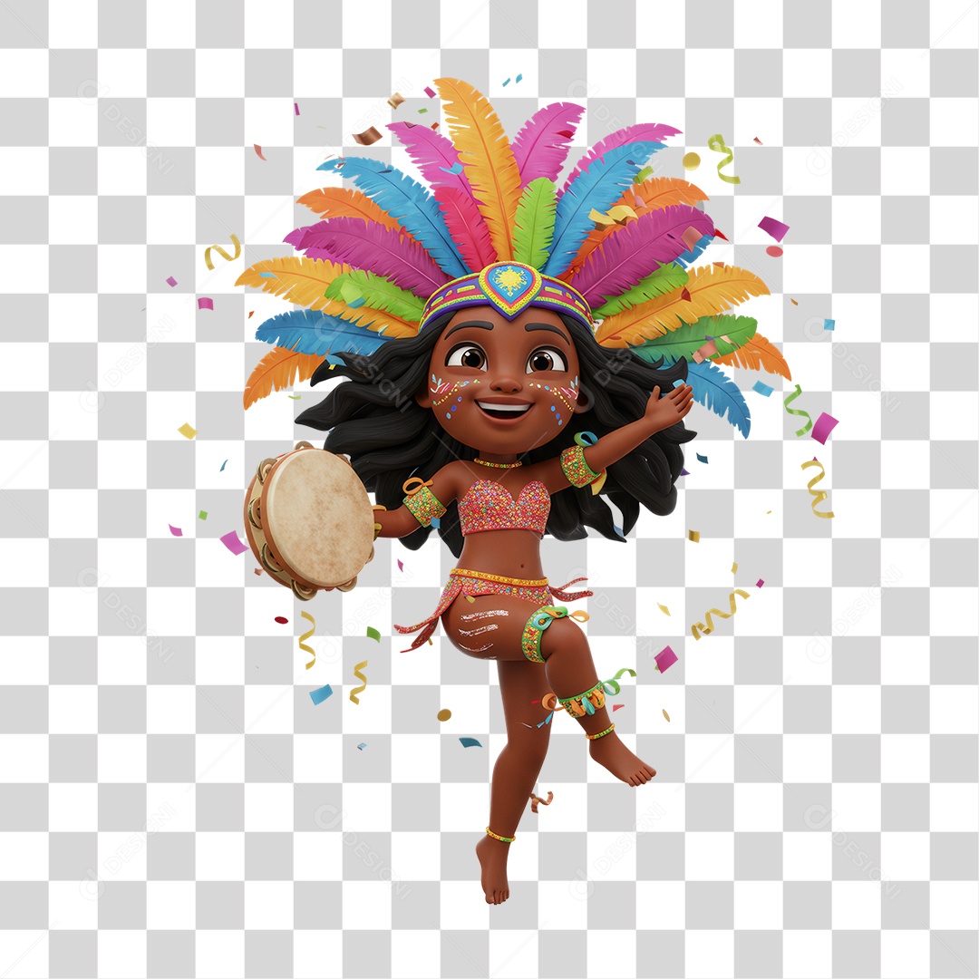 Personagem Mulher Dançando Carnaval PNG Transparente