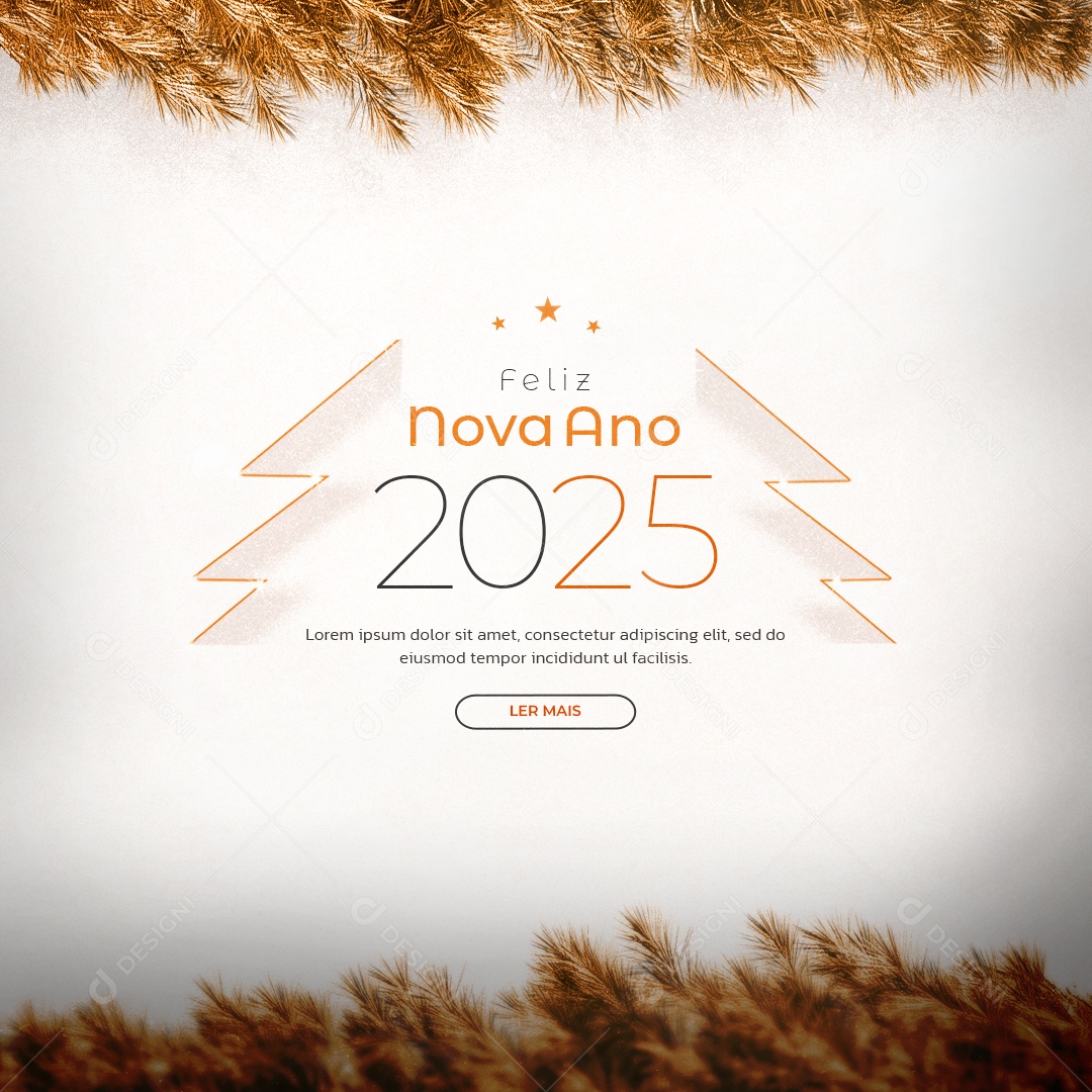 Feed Feliz 2025 Ano Novo 01 de Janeiro Social Media PSD Editável