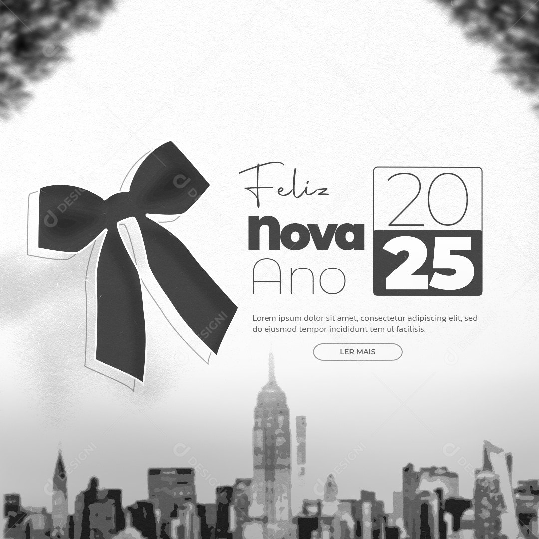 Feed Feliz 2025 Ano Novo 01 de Janeiro Social Media PSD Editável