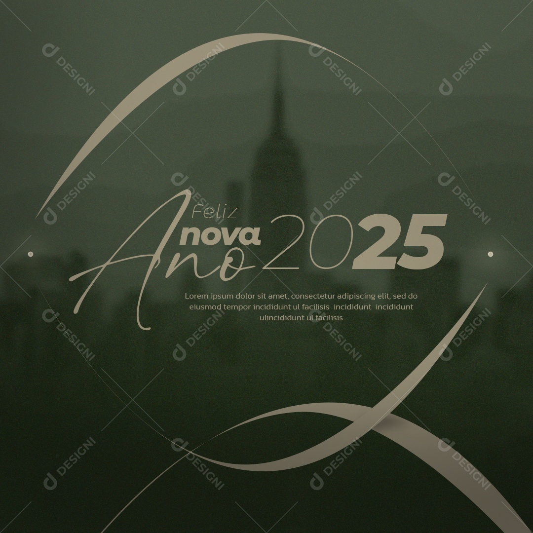 Feed Feliz 2025 Ano Novo 01 de Janeiro Social Media PSD Editável