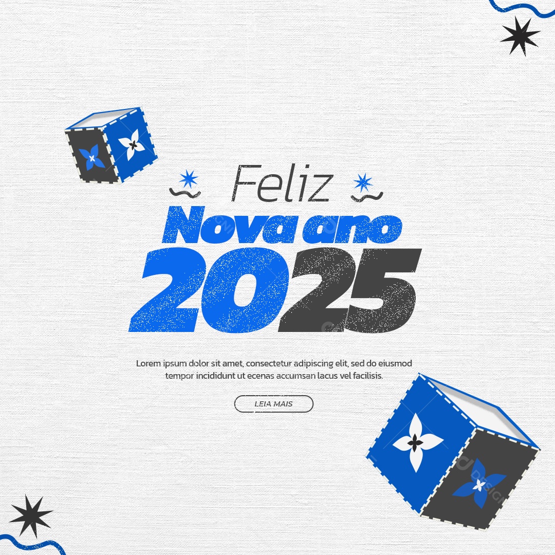 Feed Feliz 2025 Ano Novo 01 de Janeiro Social Media PSD Editável