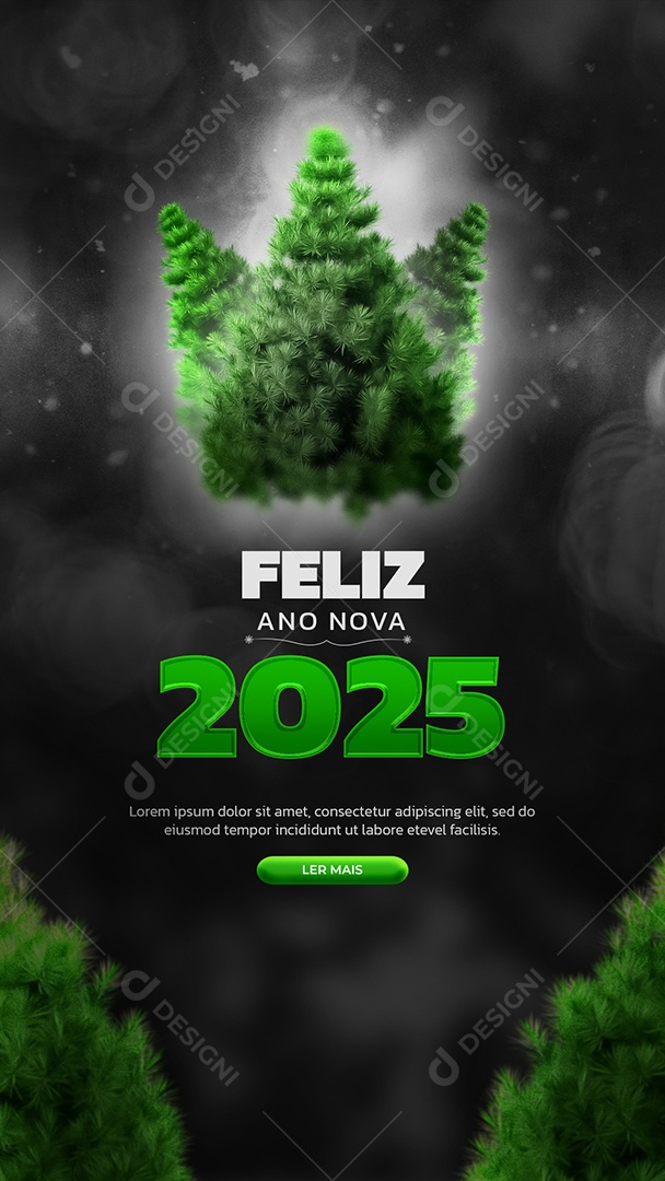 Story Feliz 2025 Ano Novo 01 de Janeiro Social Media PSD Editável