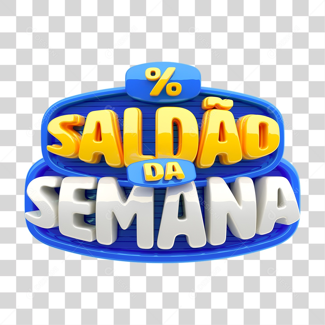 Selo 3D Saldão da Semana PNG Transparente