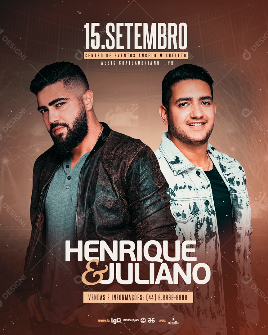 Feed Flyer Henrique e Juliano Show Social Media PSD Editável