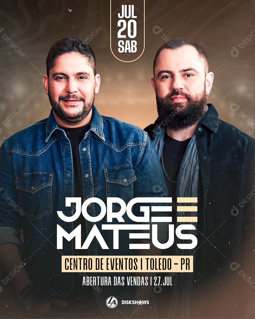Feed Flyer Jorge e Mateus Show Social Media PSD Editável