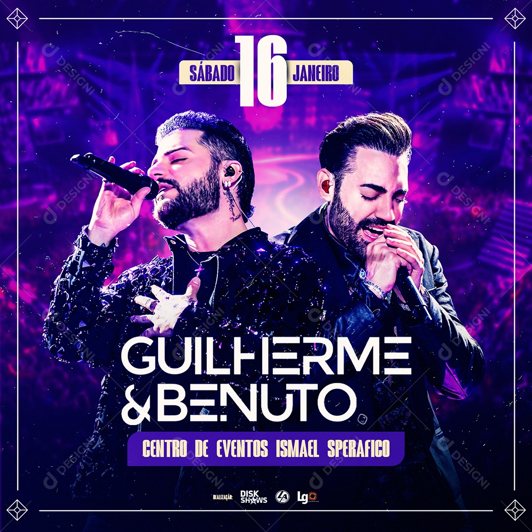 Feed Flyer Guilherme e Benuto Show Social Media PSD Editável