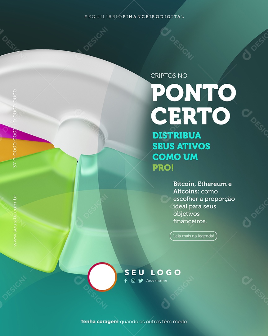 Corretora Criptomoeda No Ponto Certo Social Media PSD Editável
