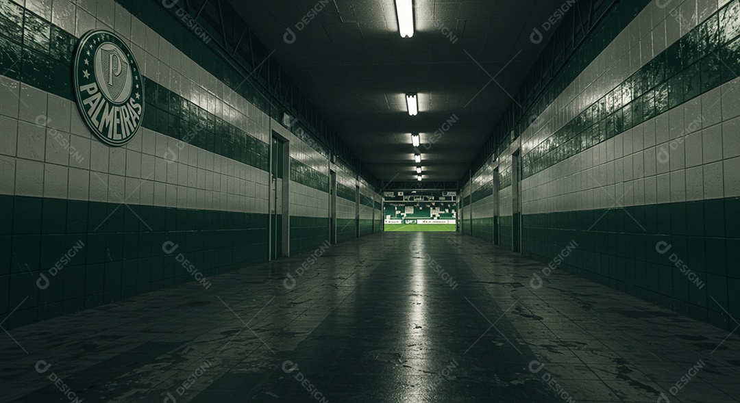 Estádio para composição de artes gráficas esportivas do palmeiras