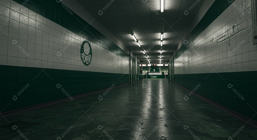 Estádio para composição de artes gráficas esportivas do palmeiras