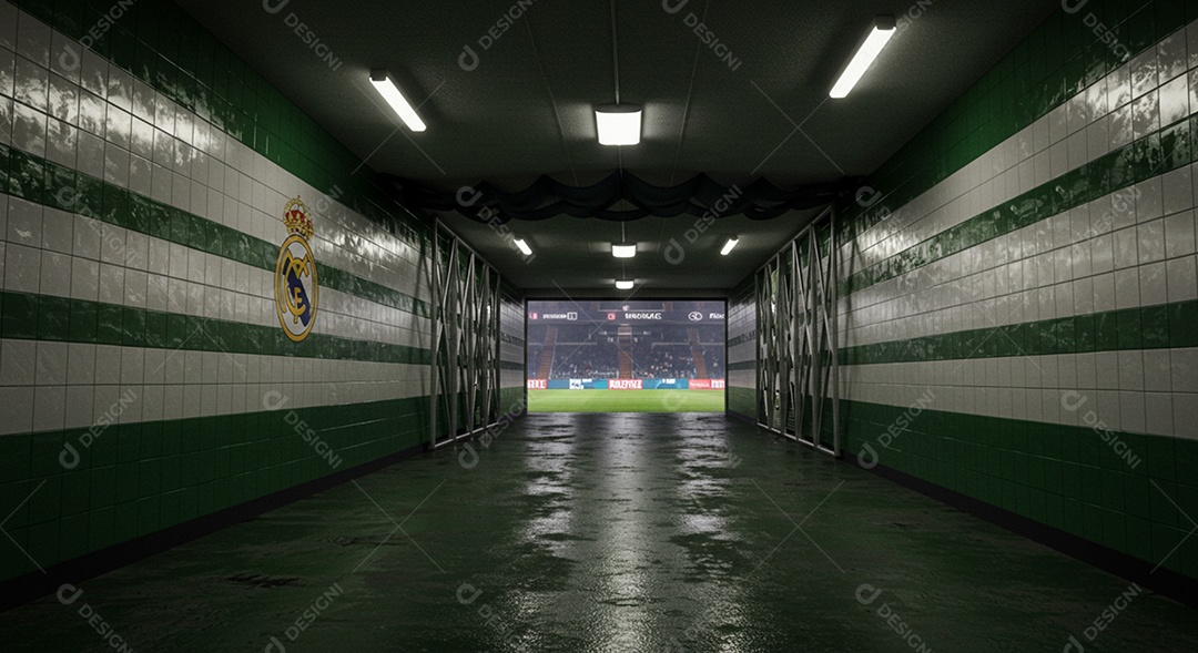 Estádio para composição de artes gráficas esportivas