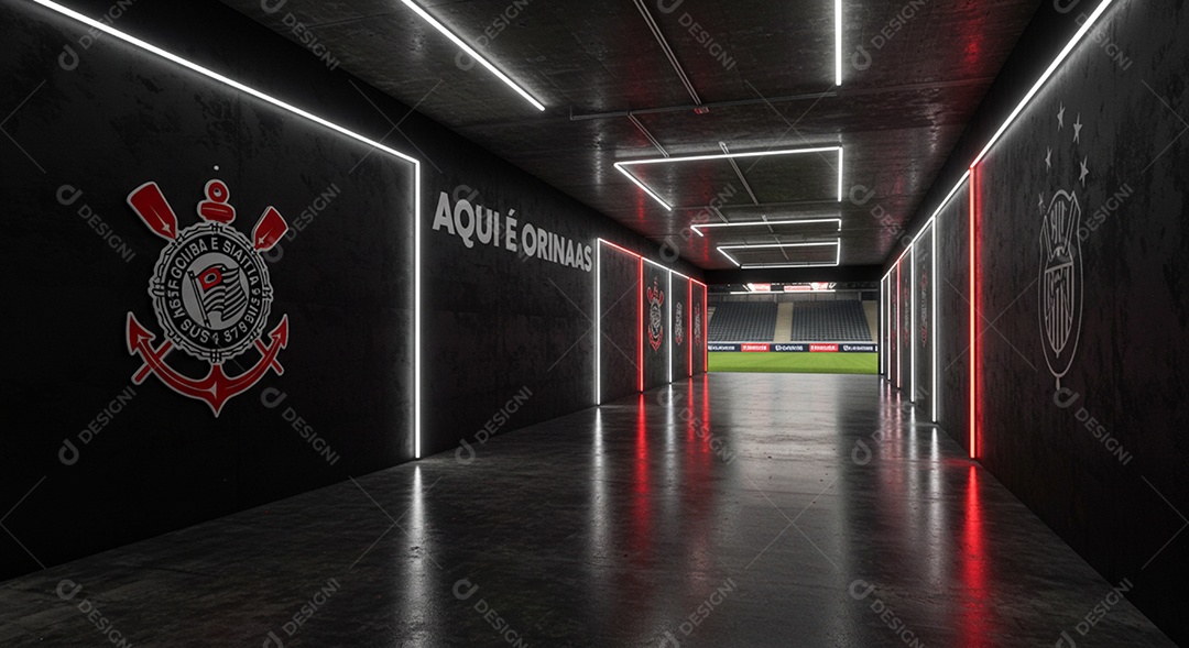 Estádio para composição de artes gráficas esportivas do corinthians