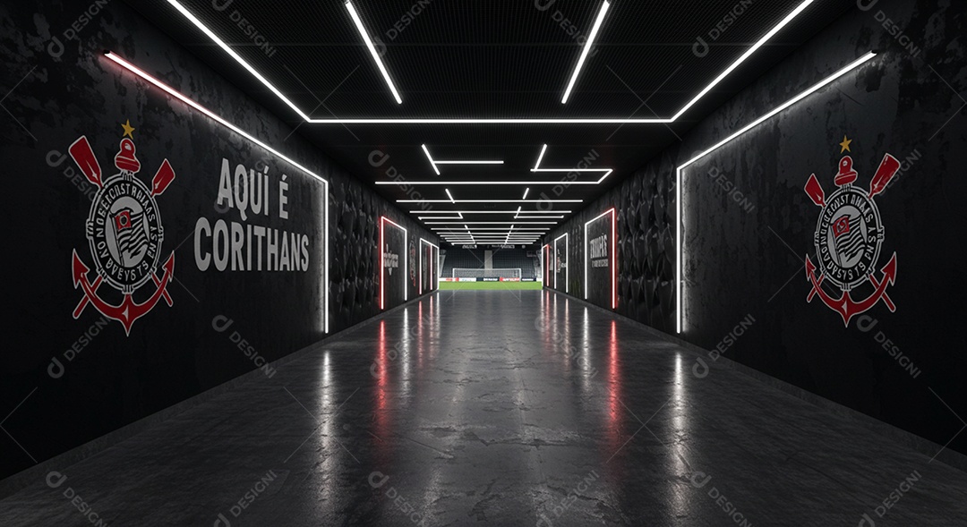 Estádio para composição de artes gráficas esportivas do corinthians
