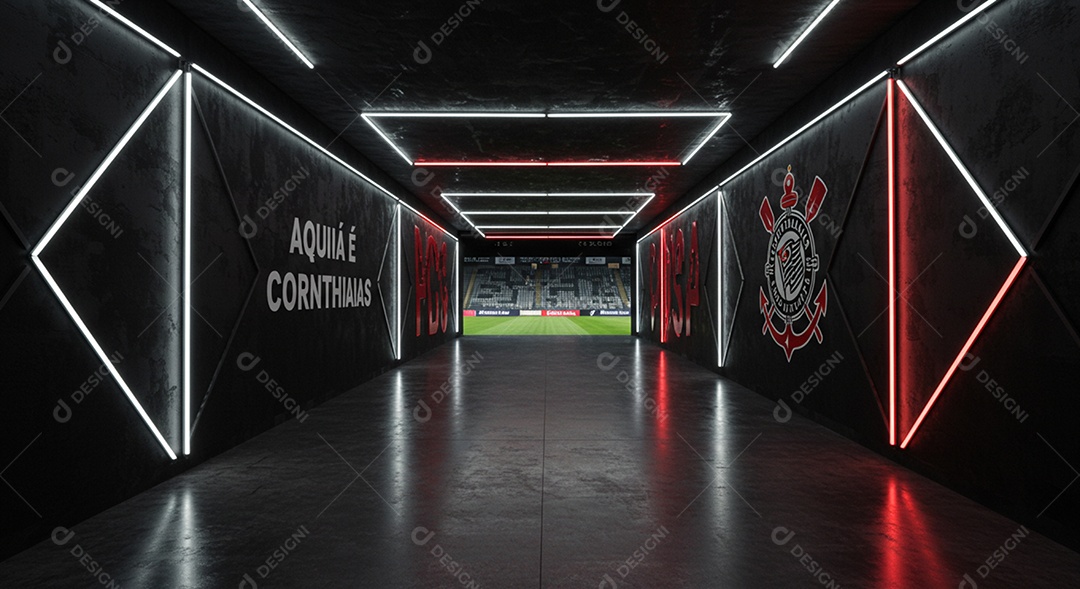 Estádio para composição de artes gráficas esportivas do corinthians