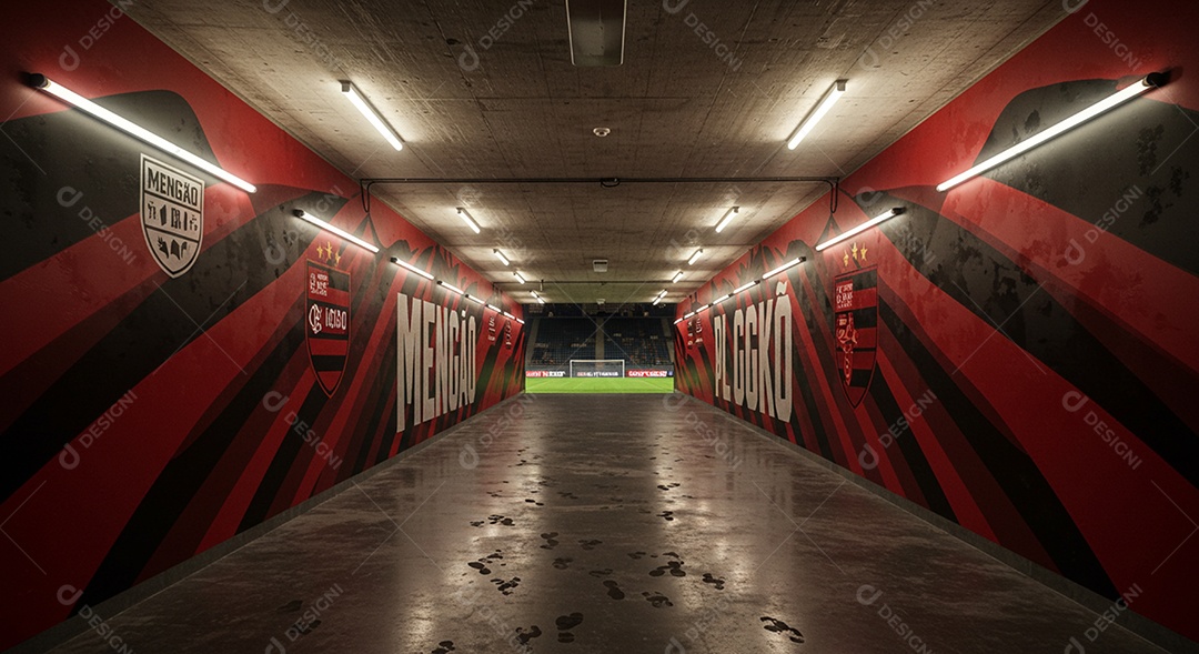 Estádio para composição de artes gráficas esportivas do flamengo