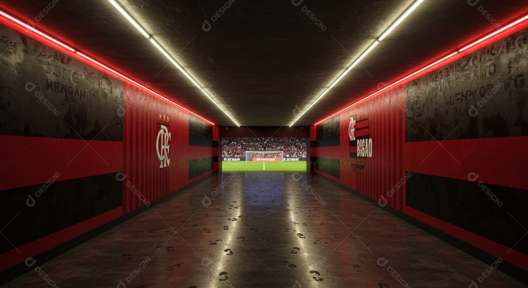 Estádio para composição de artes gráficas esportivas do flamengo
