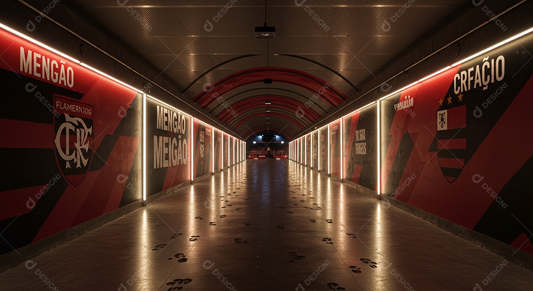 Estádio para composição de artes gráficas esportivas do flamengo