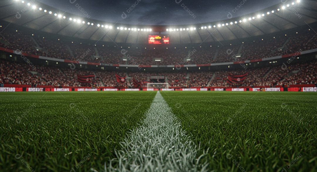 Estádio para composição de artes gráficas esportivas