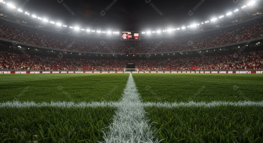 Estádio para composição de artes gráficas esportivas