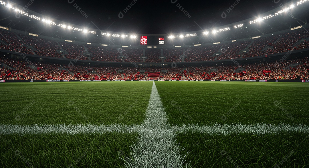 Estádio para composição de artes gráficas esportivas