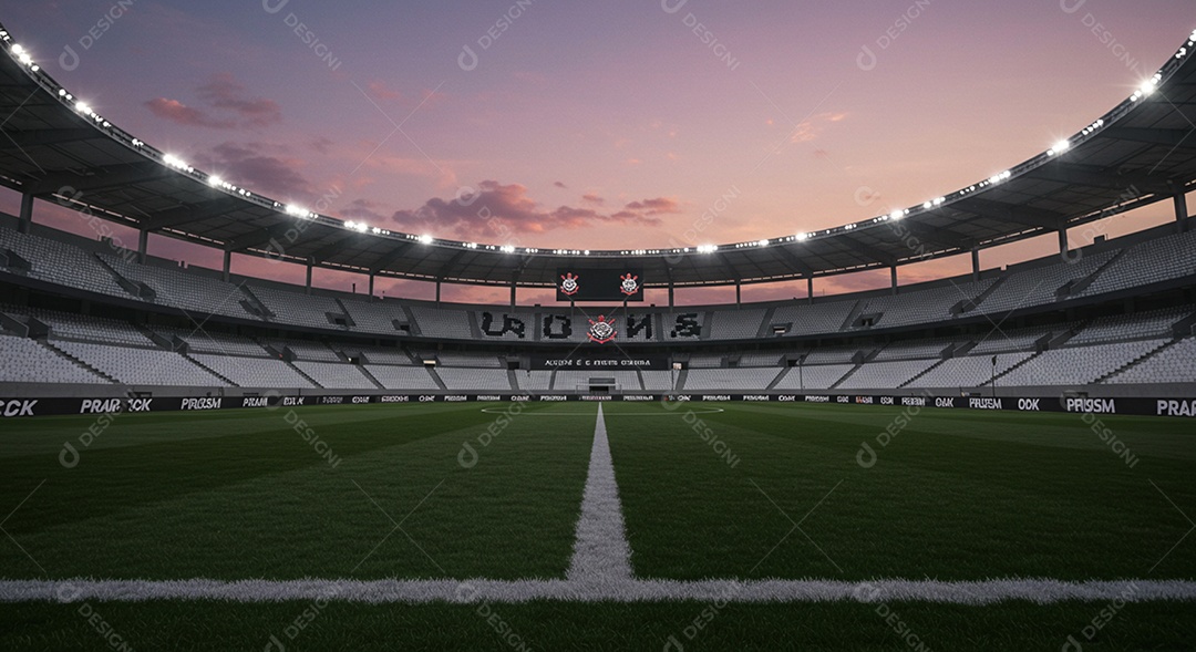 Estádio para composição de artes gráficas esportivas