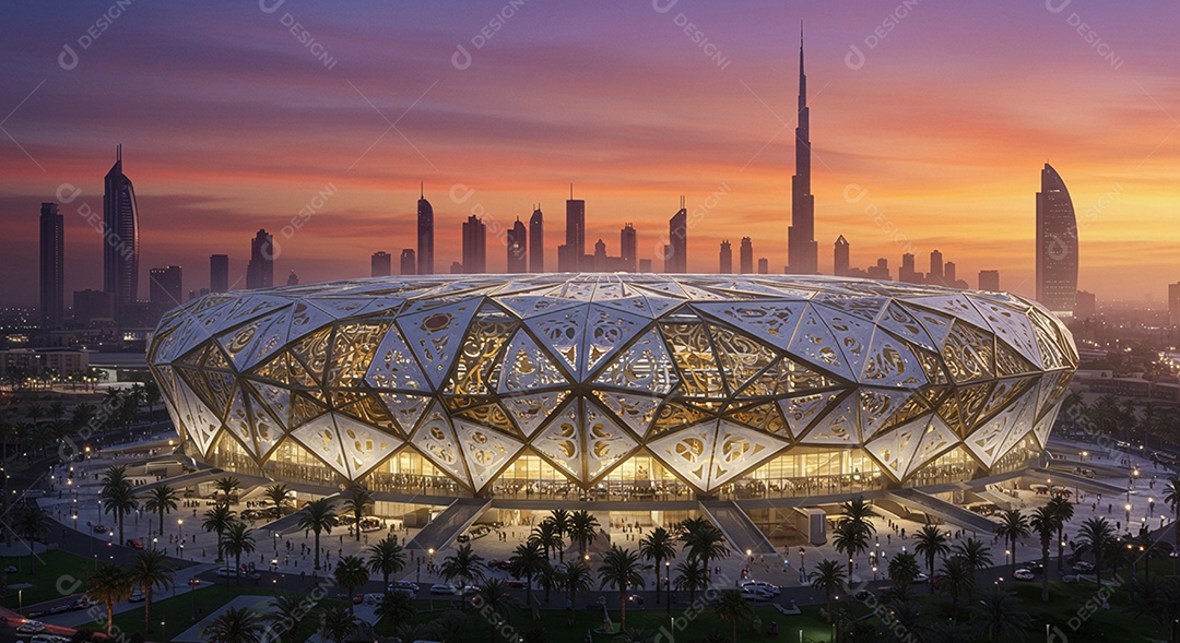 Estádio para composição de artes gráficas esportivas