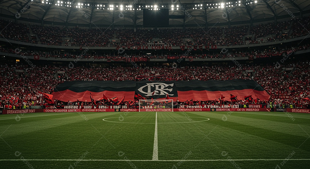 Estádio para composição de artes gráficas esportivas