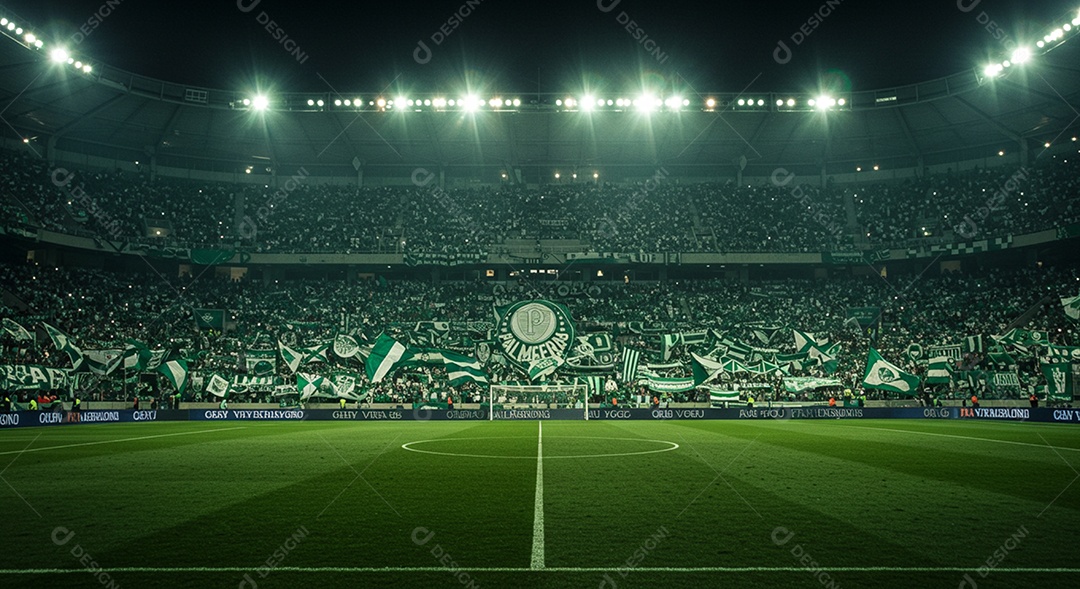 Estádio para composição de artes gráficas esportivas